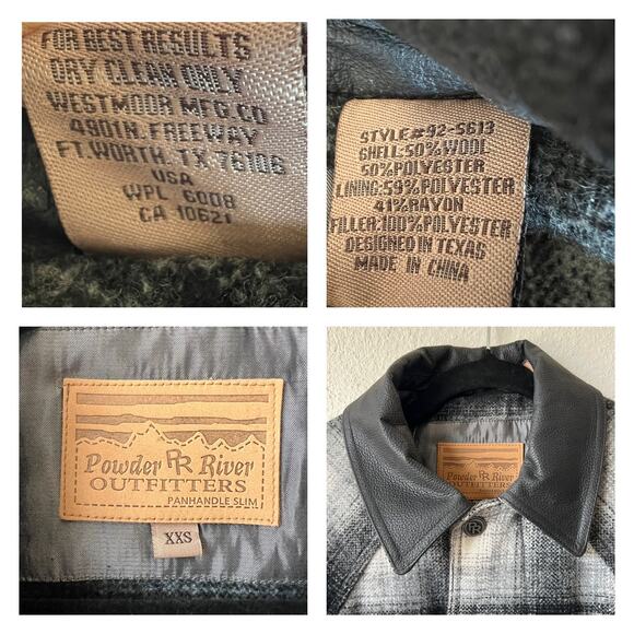 Powder River Outfitters Panhandle Slim Plaid Wool Blend Bomber Jacket Size XXS - Picture 4 of 12